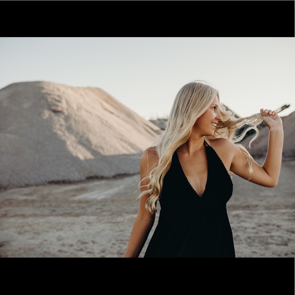 Full length black boutique dress